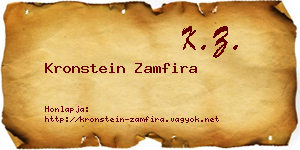 Kronstein Zamfira névjegykártya